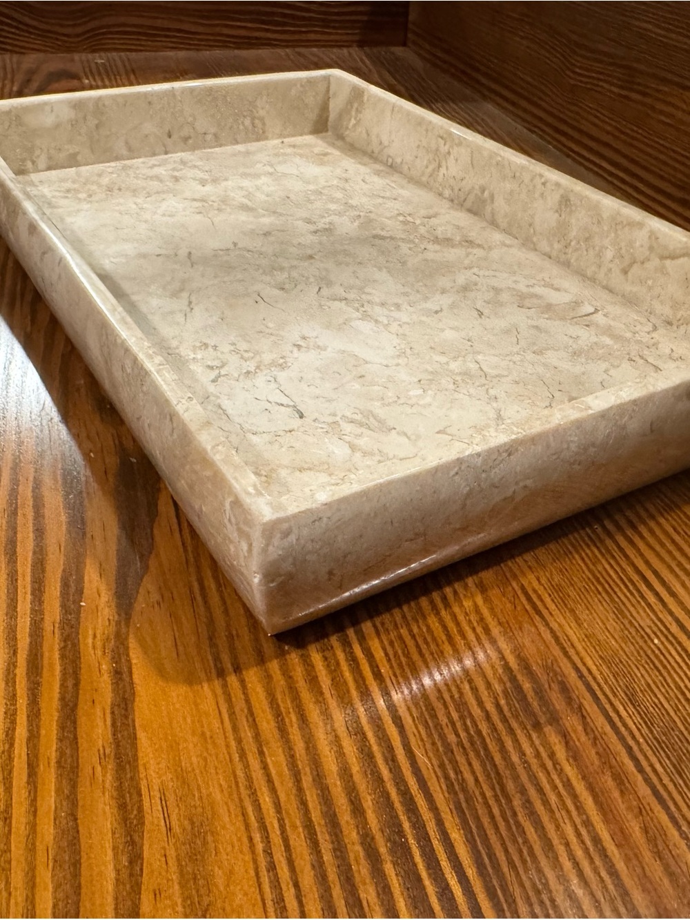 Rectangular Marble Accessory Tray - Cream & Ivory - Picture 4 of 5